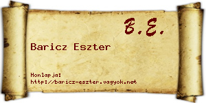 Baricz Eszter névjegykártya
